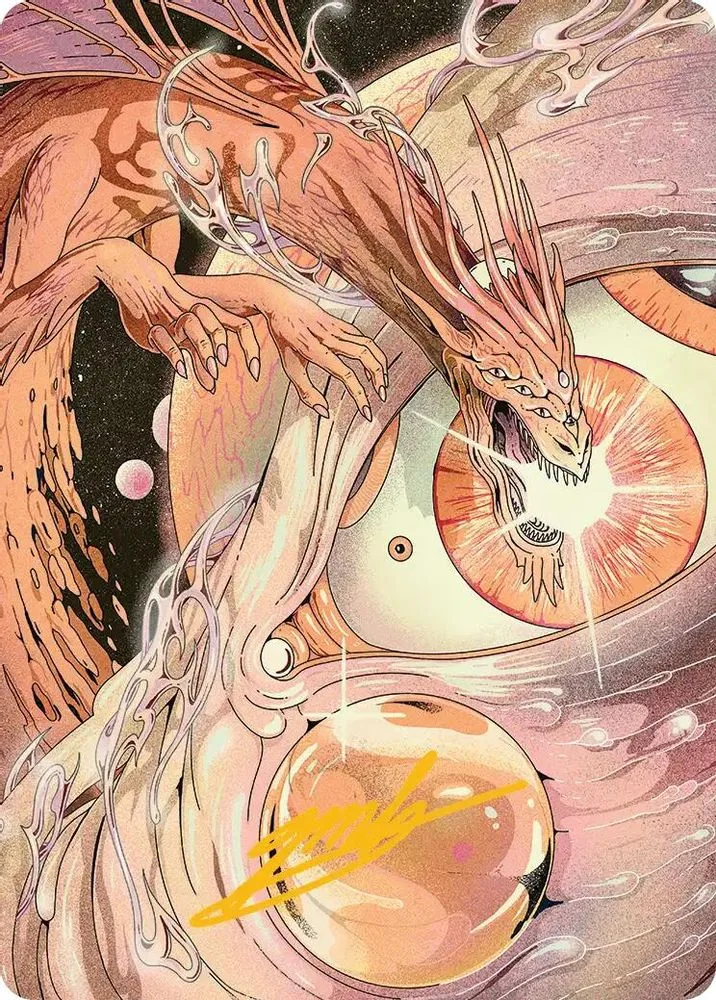 Nova Hellkite Art Card (40/54 · Gold-Stamped Signature)