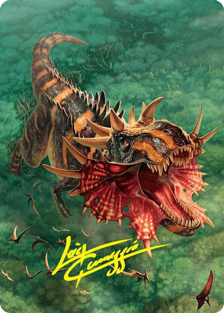 Gigantosaurus Art Card (53/54 · Gold-Stamped Signature)