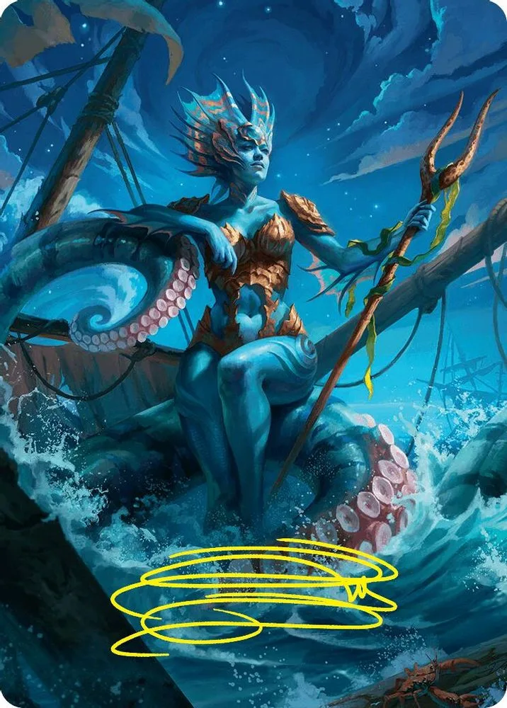 Kiora, the Rising Tide Art Card (30/54 · Gold-Stamped Signature)