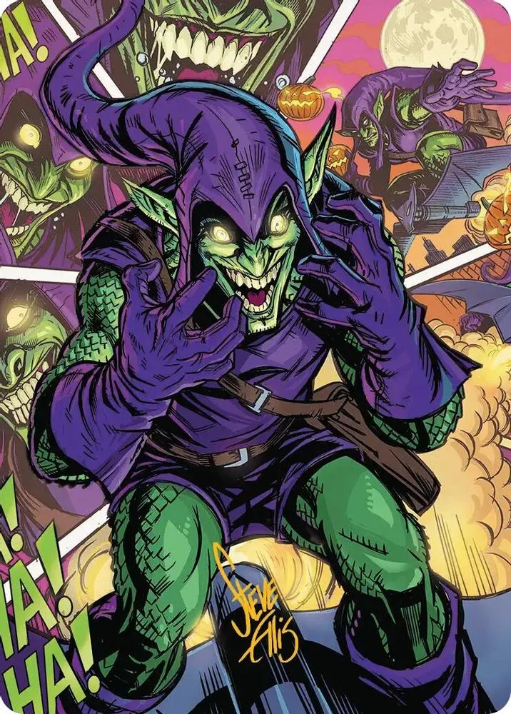 Green Goblin Art Card (49/54 · Gold-Stamped Signature)