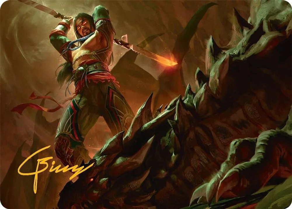 Sarkhan's Resolve Art Card (18/54 · Gold-Stamped Signature)