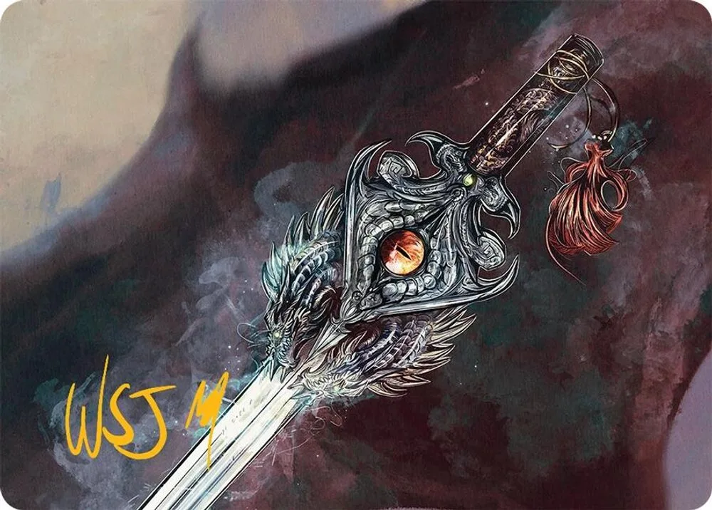 Dragonfire Blade Art Card (40/54 · Gold-Stamped Signature)