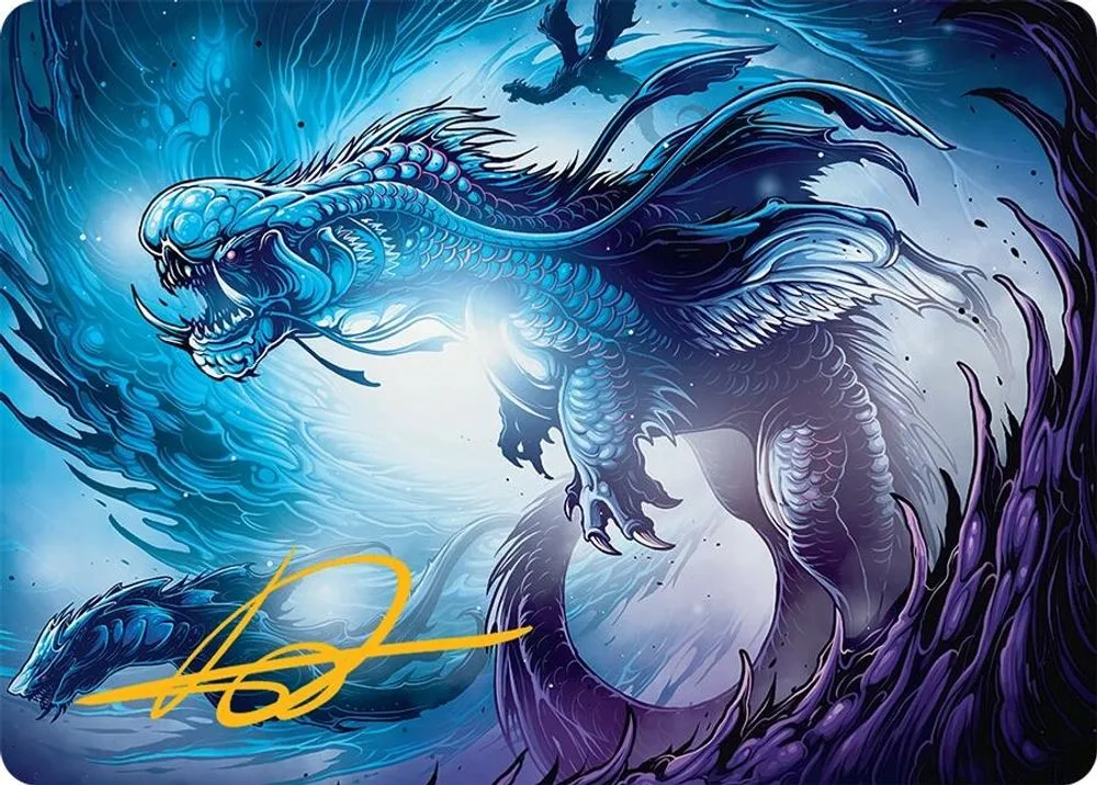Roiling Dragonstorm Art Card (33/54 · Gold-Stamped Signature)