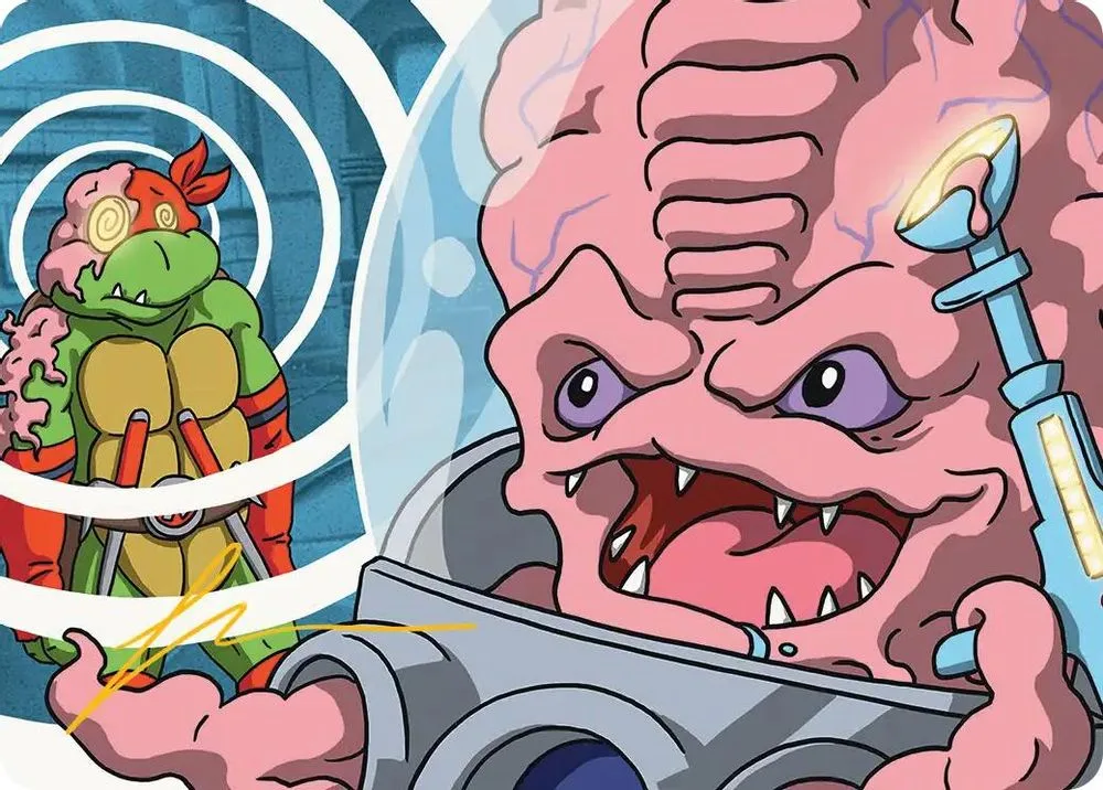 Krang, Master Mind Art Card (25/54 · Gold-Stamped Signature)
