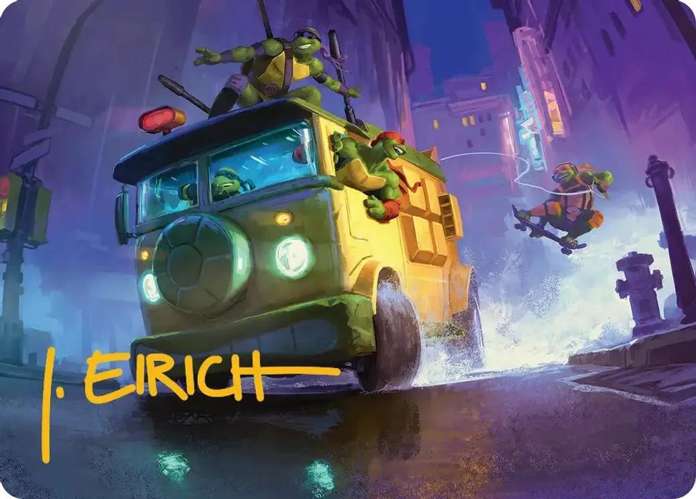 Turtle Van Art Card (Gold-Stamped Signature)