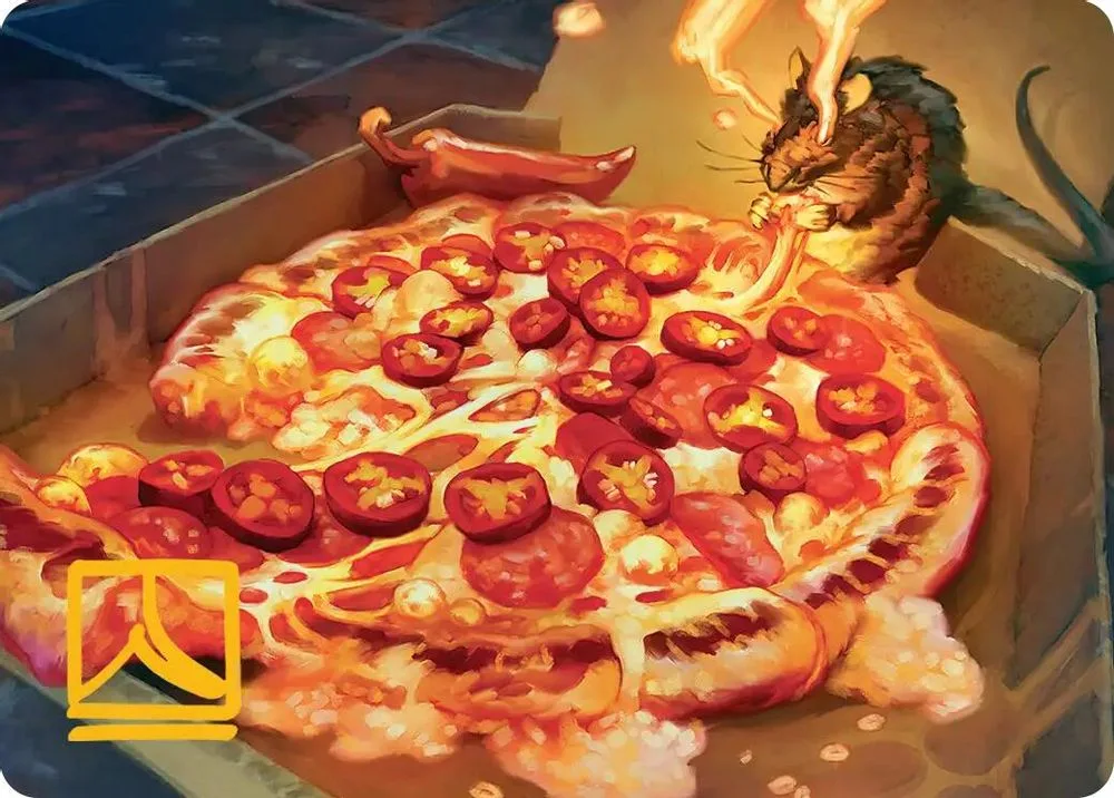 Spicy Oatmeal Pizza Art Card (Gold-Stamped Signature)