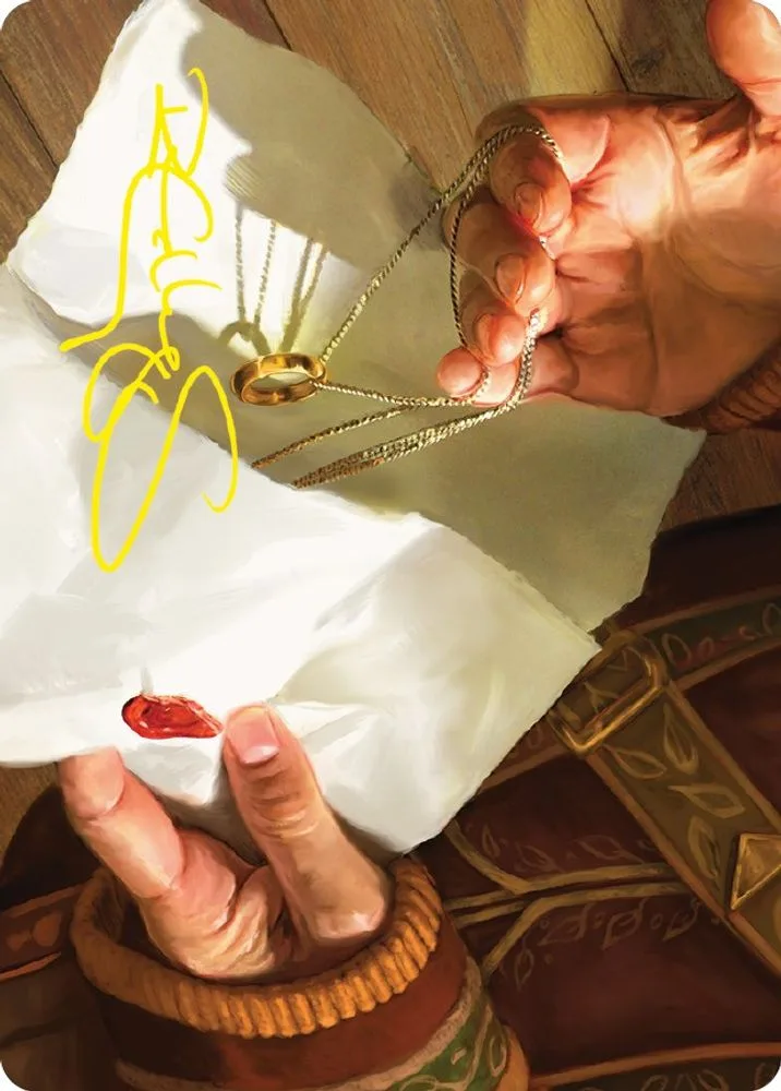 Bilbo's Ring Art Card (Gold-Stamped Signature)