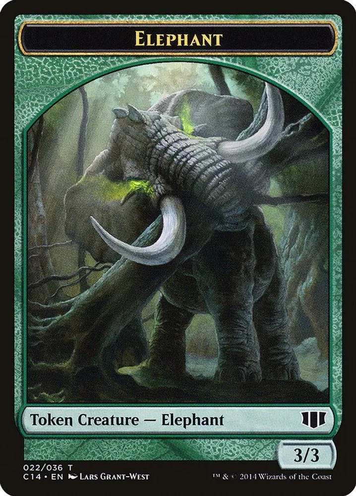 Elephant // Elf Warrior Double-Sided Token