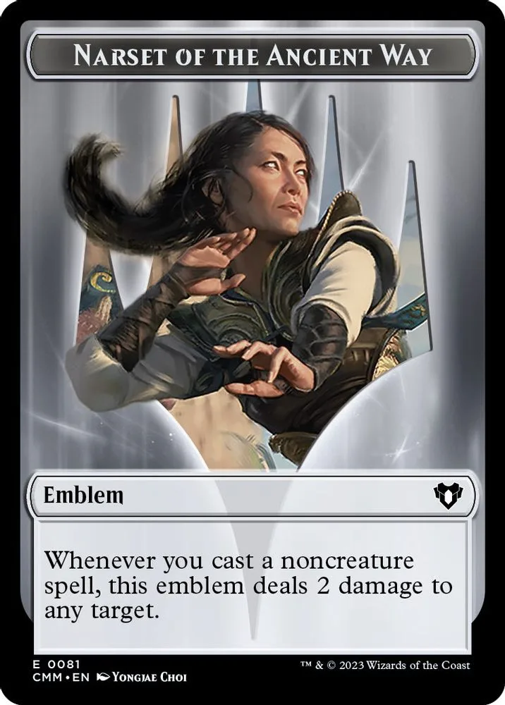 Emblem - Narset of the Ancient Way // Wizard Double-Sided Token