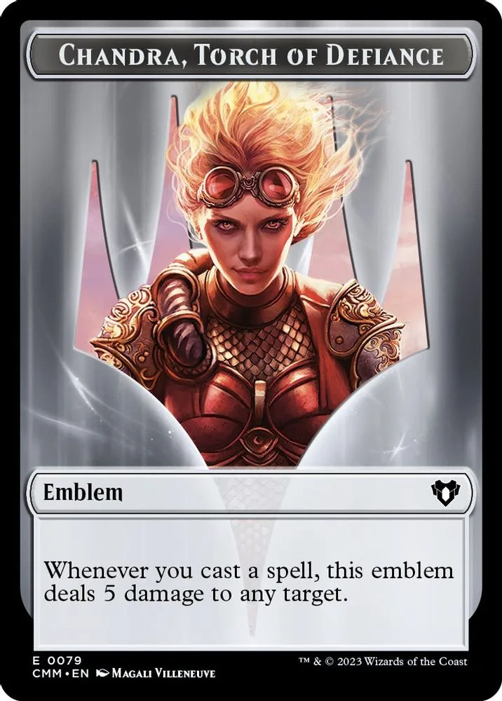 Emblem - Chandra, Torch of Defiance // Wizard Double-Sided Token