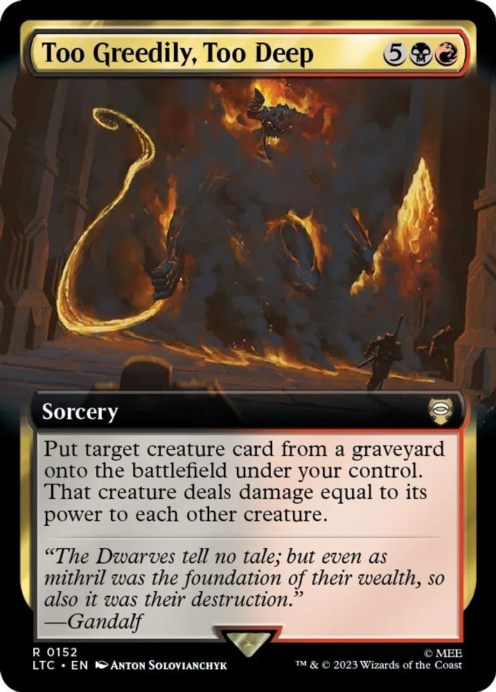 Too Greedily, Too Deep (Extended Art)