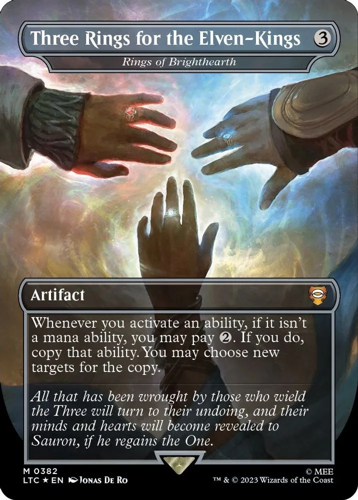 Three Rings for the Elven-Kings - Rings of Brighthearth (Borderless · Surge Foil)