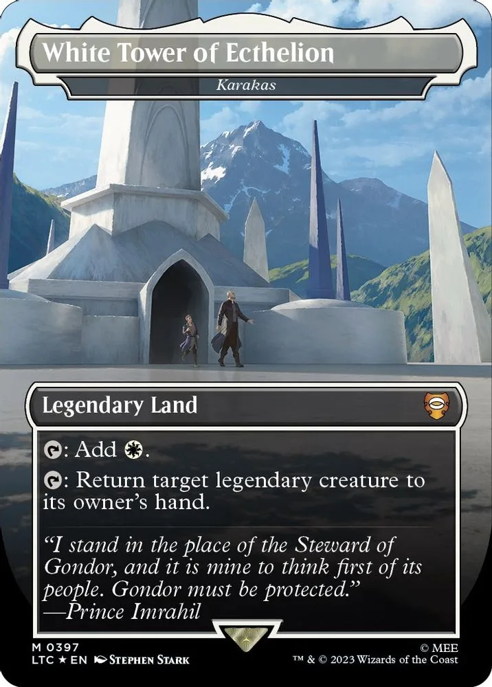 White Tower of Ecthelion - Karakas (Borderless · Surge Foil)