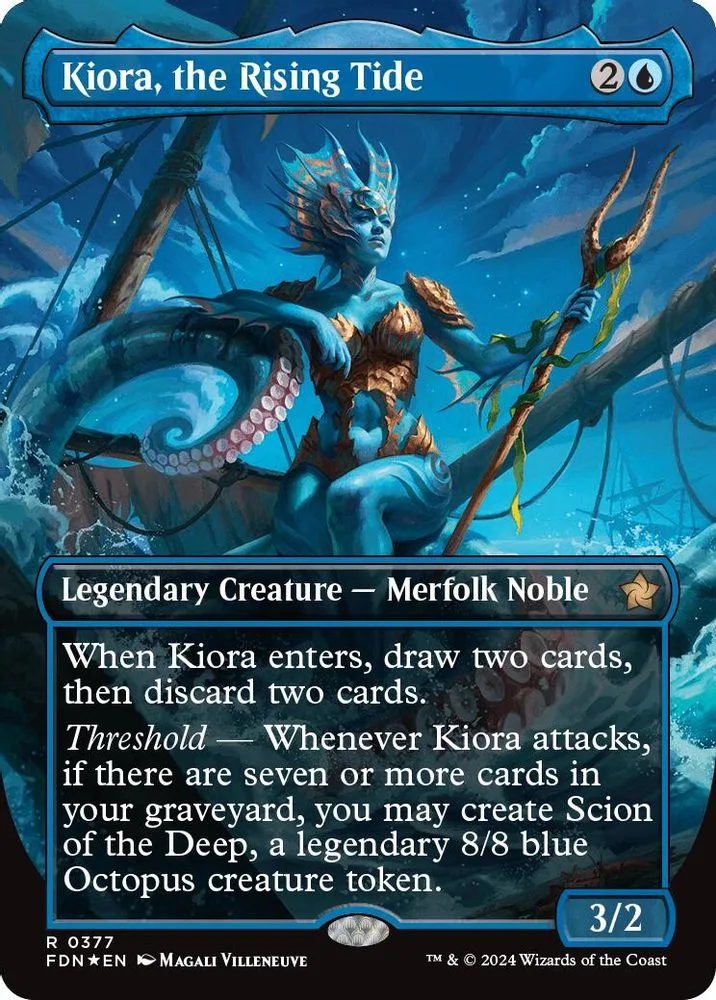 Kiora, the Rising Tide (Borderless) (Mana Foil)