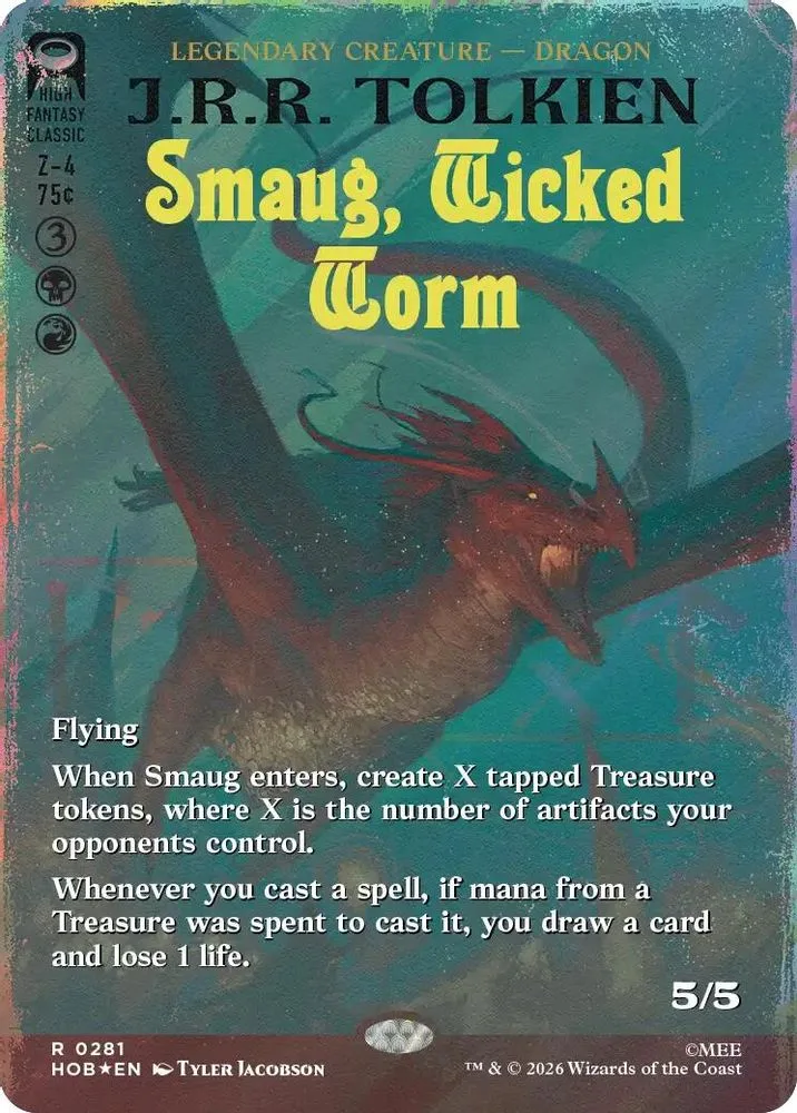 Smaug, Wicked Worm (Borderless · Surge Foil)
