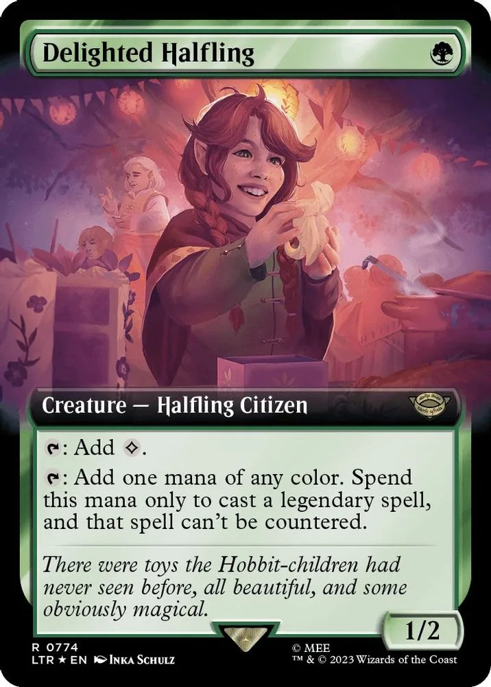 Delighted Halfling (Extended Art · Surge Foil)