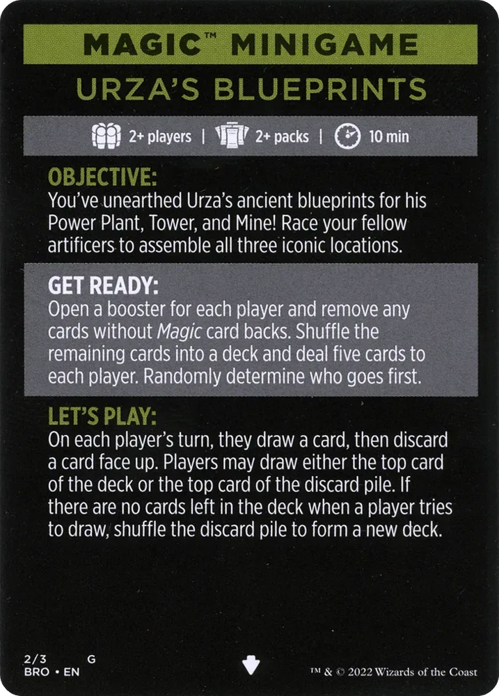 Urza's Blueprints (minigame) // Urza's Blueprints (cont'd)