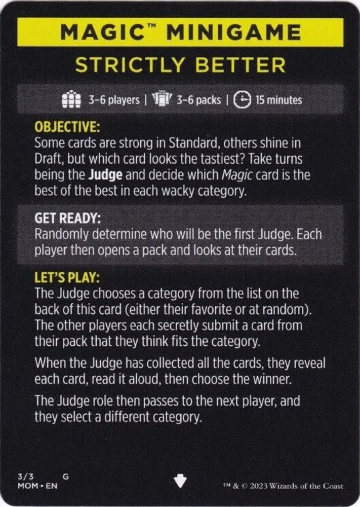 Magic Minigame: Strictly Better (Magic Minigame: Strictly Better)