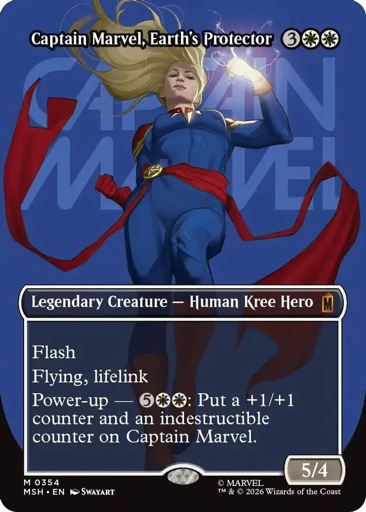 Captain Marvel, Earth's Protector (Borderless)