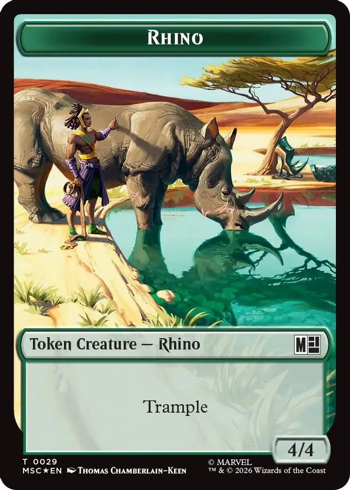 Rhino // Elephant (0028) Double-Sided Token (Surge Foil)