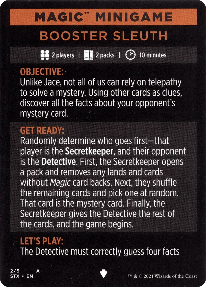Booster Sleuth // Booster Sleuth (cont'd)
