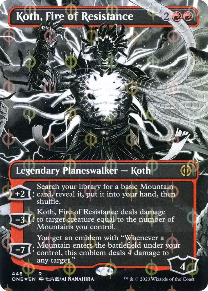 Koth, Fire of Resistance (Borderless) (Step-and-Compleat Foil)