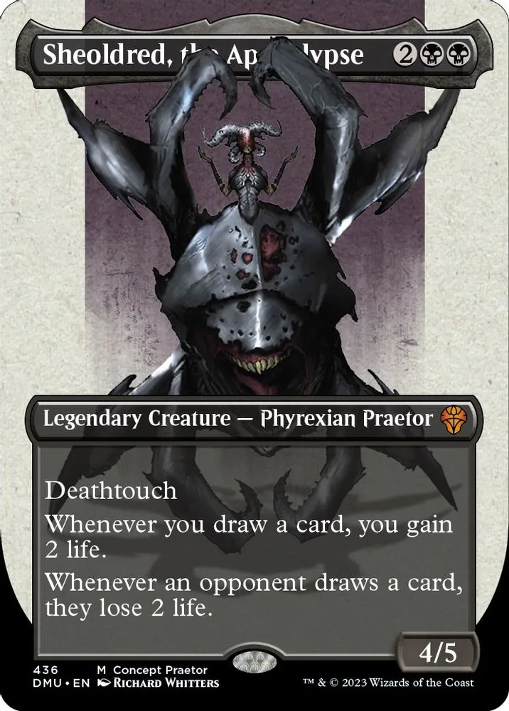 Sheoldred, the Apocalypse (Concept Praetor · Step-And-Compleat Foil)