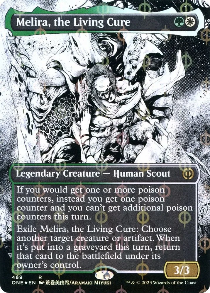 Melira, the Living Cure (Borderless · Step-and-Compleat Foil)