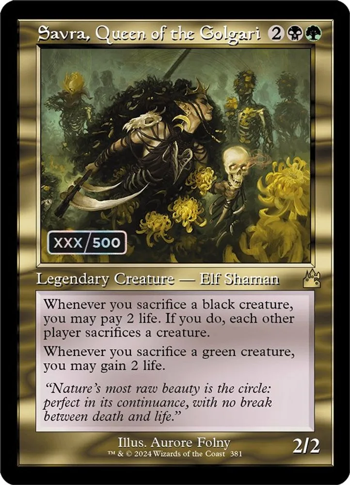 Savra, Queen of the Golgari (Retro Frame · Serial Numbered)