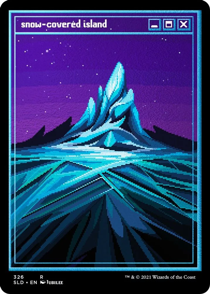 Snow-Covered Island (PixelSnowLands.jpg · Foil Etched)