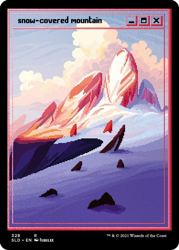 Snow-Covered Mountain (PixelSnowLands.jpg · Foil Etched)