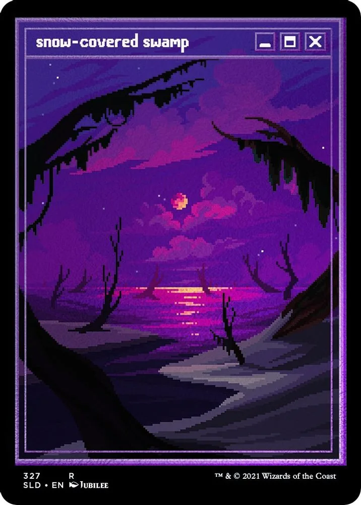 Snow-Covered Swamp (PixelSnowLands.jpg · Foil Etched)