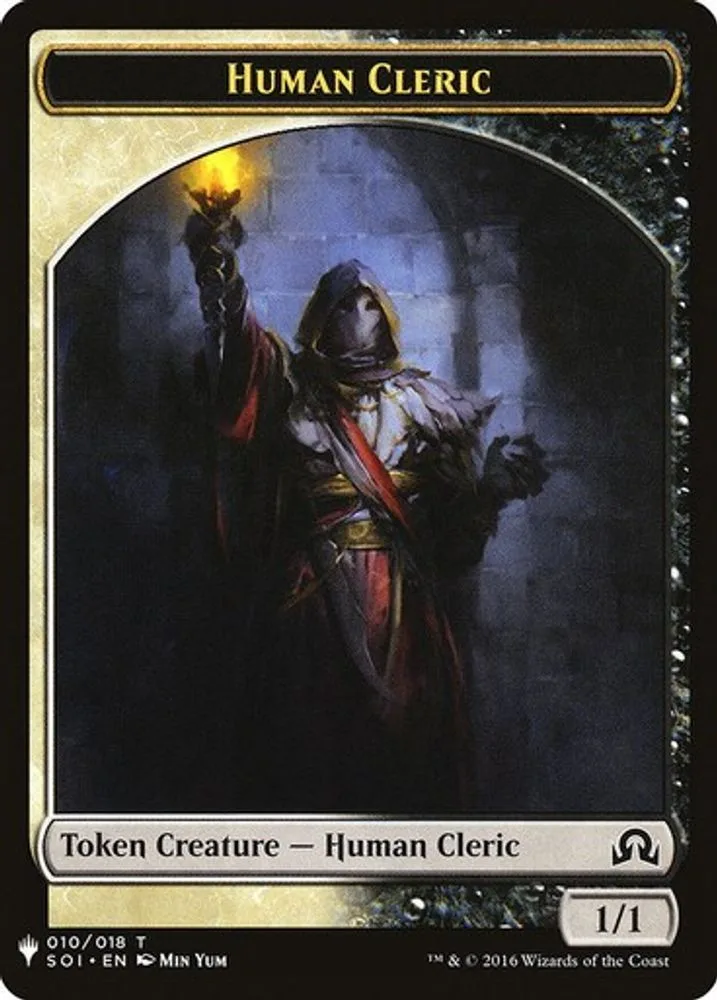 Human Cleric // Emblem - Arlinn, Embraced by the Moon Double-Sided Token
