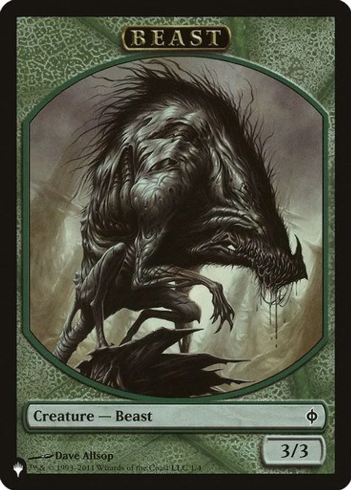 Beast // Emblem - Liliana, Defiant Necromancer Double-Sided Token