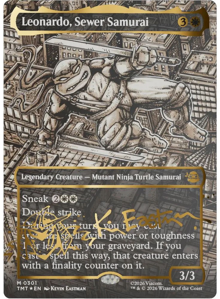 Leonardo, Sewer Samurai (Borderless · Gold-Stamped Signature)