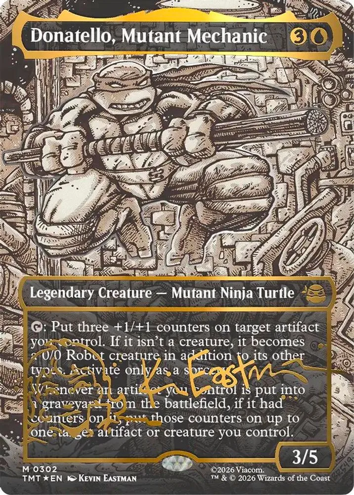 Donatello, Mutant Mechanic (Borderless · Gold-Stamped Signature)