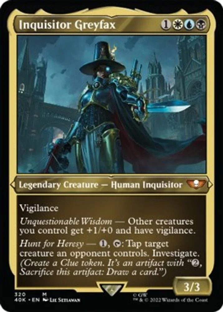 Inquisitor Greyfax (Display Commander) (Foil Etched) - Thick Stock
