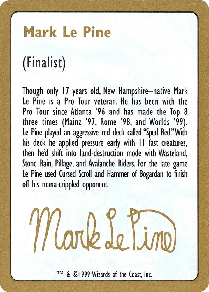 Mark Le Pine Bio