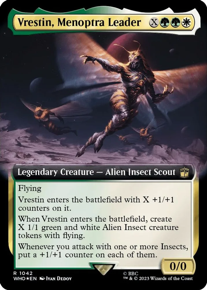 Vrestin, Menoptra Leader (Extended Art · Surge Foil)