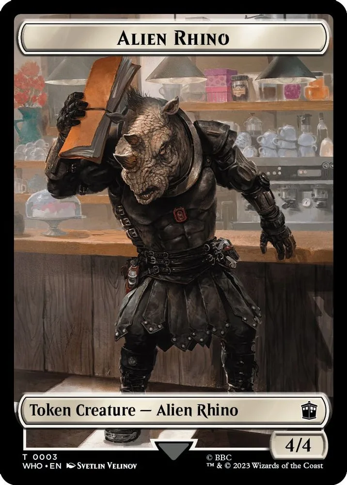 Alien Rhino // Clue (0021) Double-Sided Token