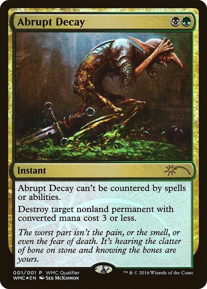 Abrupt Decay