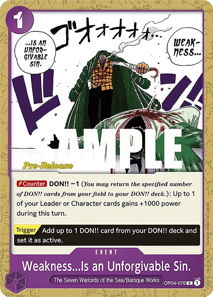 Weakness...Is an Unforgivable Sin. (Pre-Release)