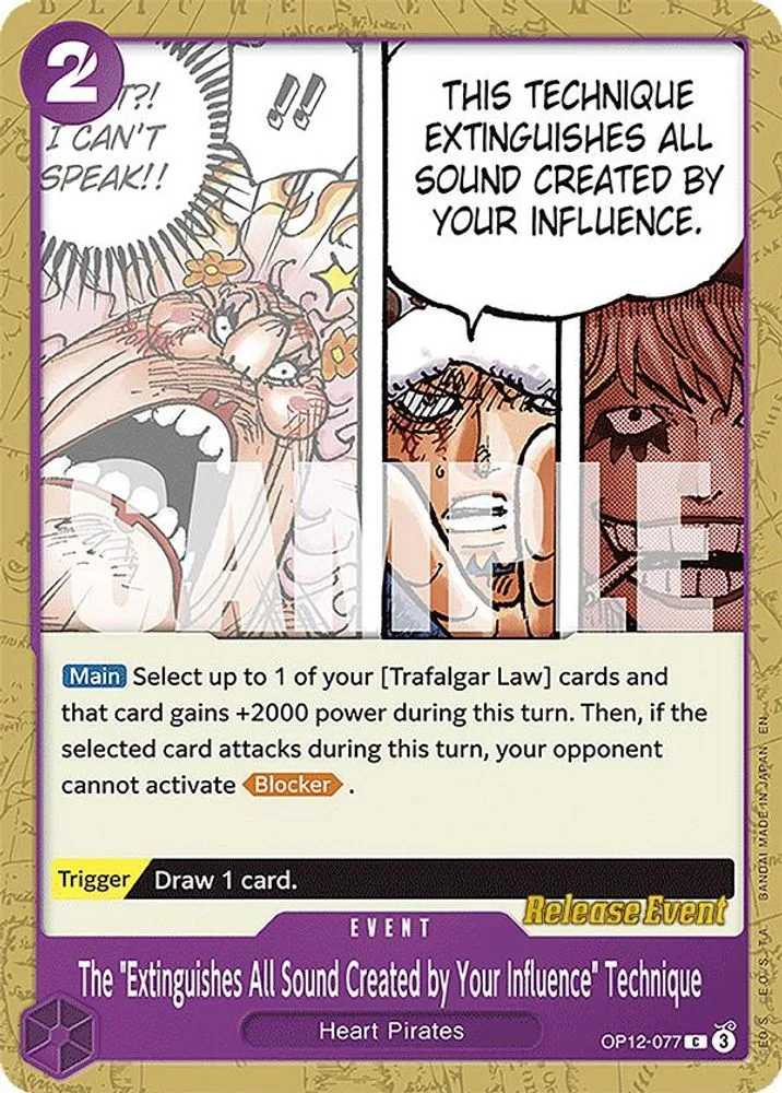 The "Extinguishes All Sound Created by Your Influence" Technique (Release Event)