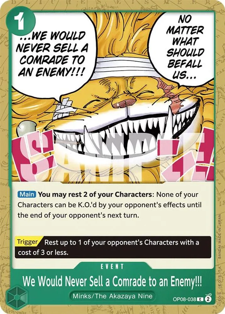 We Would Never Sell a Comrade to an Enemy!!!