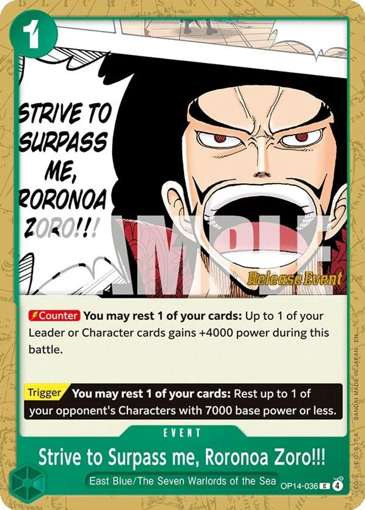 Strive to Surpass me, Roronoa Zoro!!! (Release Event)