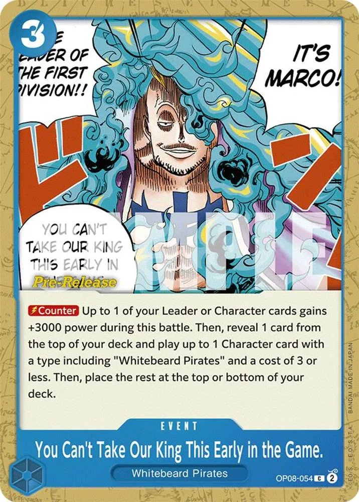 You Can't Take Our King This Early in the Game. (Pre-Release)