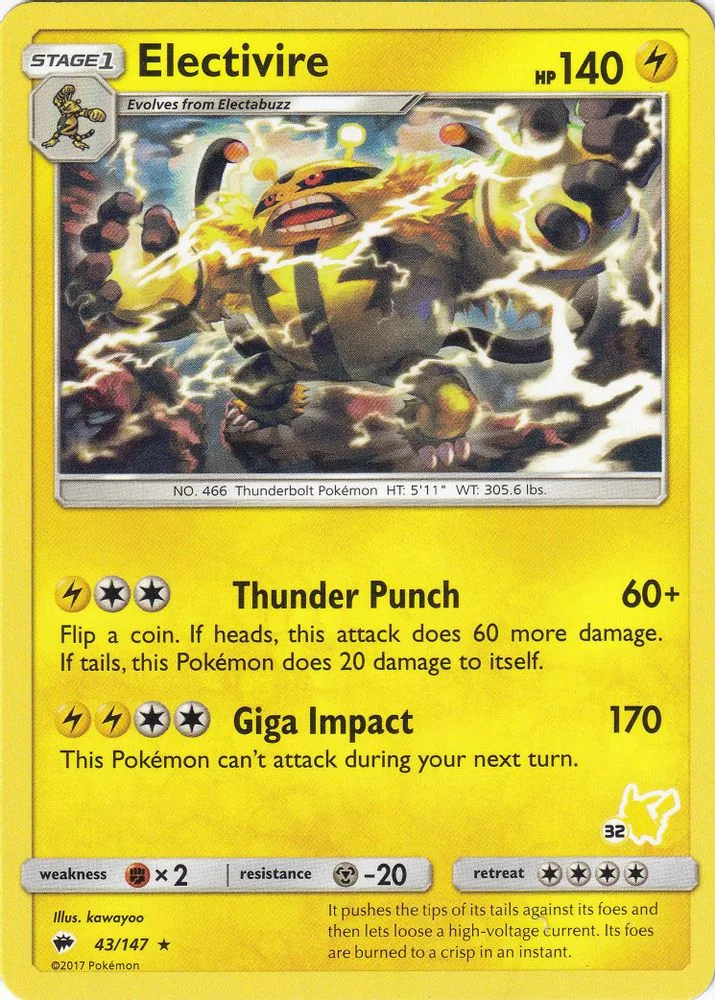 Electivire (#32 Pikachu Stamped)