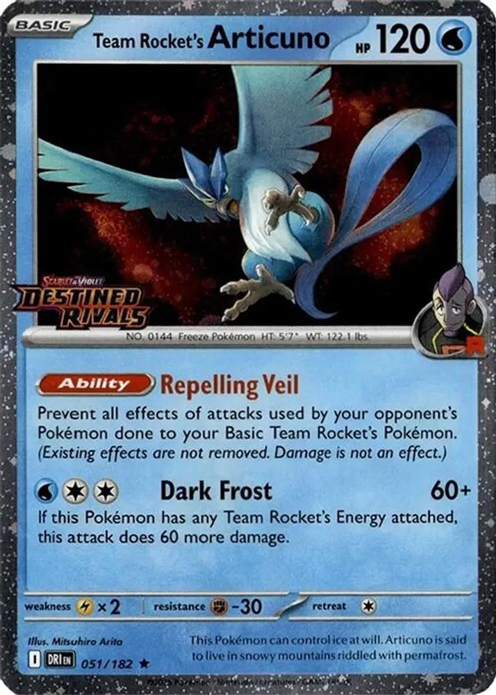 Team Rocket's Articuno (Cosmos Holo · Destined Rivals Stamp)