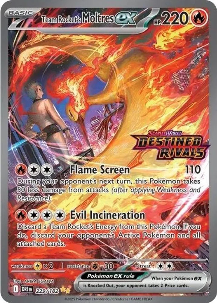 Team Rocket's Moltres ex (Destined Rivals Stamp)