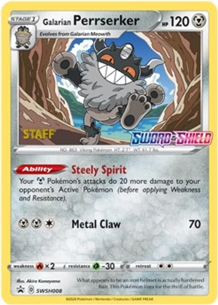 Galarian Perrserker (Prerelease · Staff)